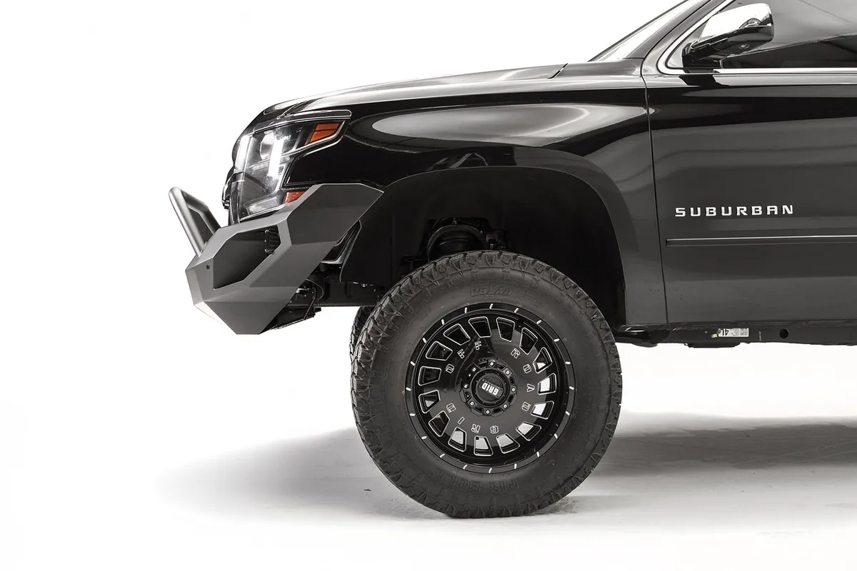 Vengeance Front Bumper; 2 Stage Black Powder Coated; w/Pre-Runner Guard; w/Sensors; product image