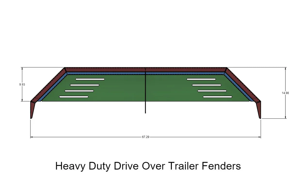 Heavy Duty Weld on DIY Drive Over Trailer Fender Kit Bare Steel - Pair product image