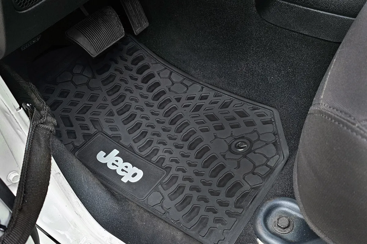 07-13 Jeep JKU 4 Dr Front and Rear -Tire Tread/Scorched Earth Scene w/ JEEP Insert - Black w/ Red Insert product image