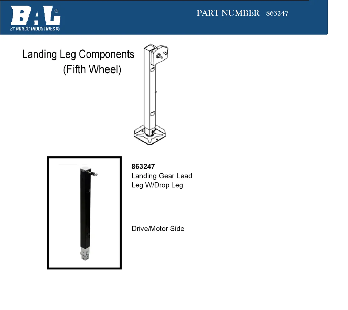 BAL RV fw Landing Gear Lead Drop Leg