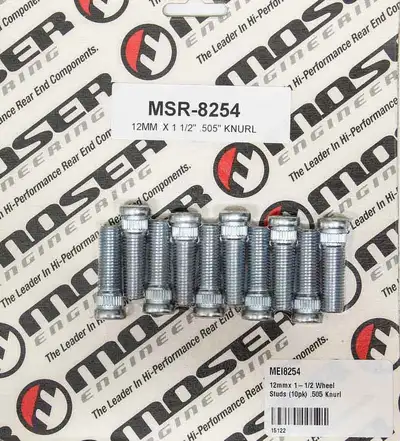 Moser Engineering 12mmx 1-1/2 Wheel Studs (10pk) .505 Knurl