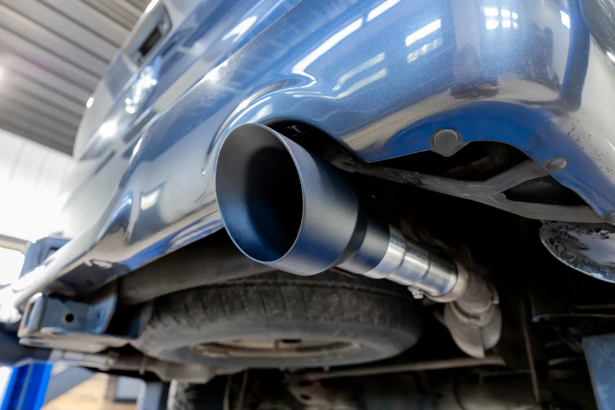 2009-2018 Ram 1500 and 2019-2024 Ram 1500 5.7L Hemi Black Exhaust Tips, Armor BLK 5 Inch OD Dual Wall Angle Cut. Sold In Pairs MBRP product image