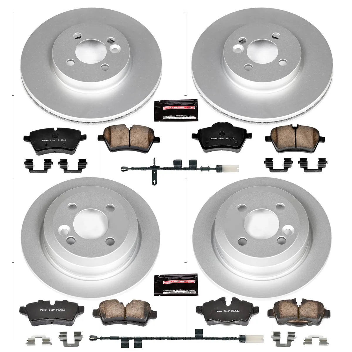 Z23 Sport Geomet Coated Rotor Kit For European Vehicles: Genuine Geomet Fully Coated Rotors; Carbon-Fiber Ceramic Pads W/Hardware; Pad Sensors product image