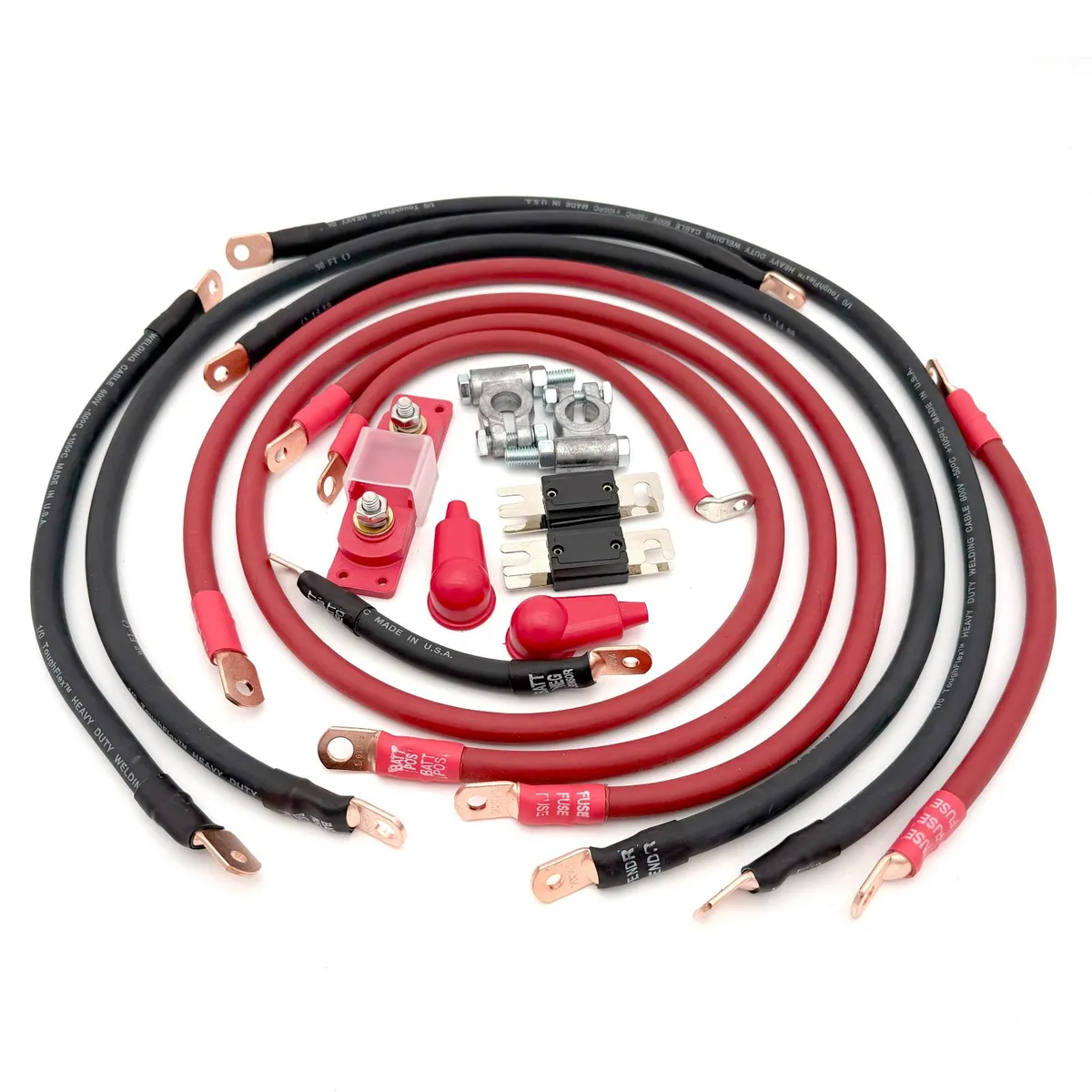 2018-2025 Jeep Wrangler JL Battery Cable Kit 2.0 Liter 1/0 Gauge Battery Cable Big7Kits product image