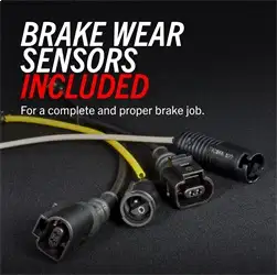 PowerStop Z23 Evolution Sport Upgrade Kit: Drilled/Slotted Rotors; Carbon-Fiber Ceramic Pads W/Hardware; Pad Sensors