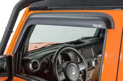 Rugged Ridge Rugged Ridge Front Window Visors, Matte Black - JK 2Dr