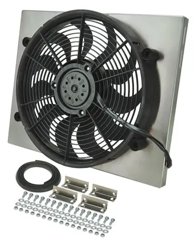 Derale Derale 16823 Powerpack - High Output Single 17 Electric RAD Fan/Aluminum Shroud Kit