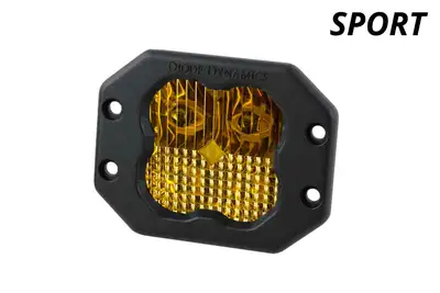 Diode Dynamics Diode Dynamics SS3 Yellow Sport Flush Mount LED Pod, SAE Driving - Amber