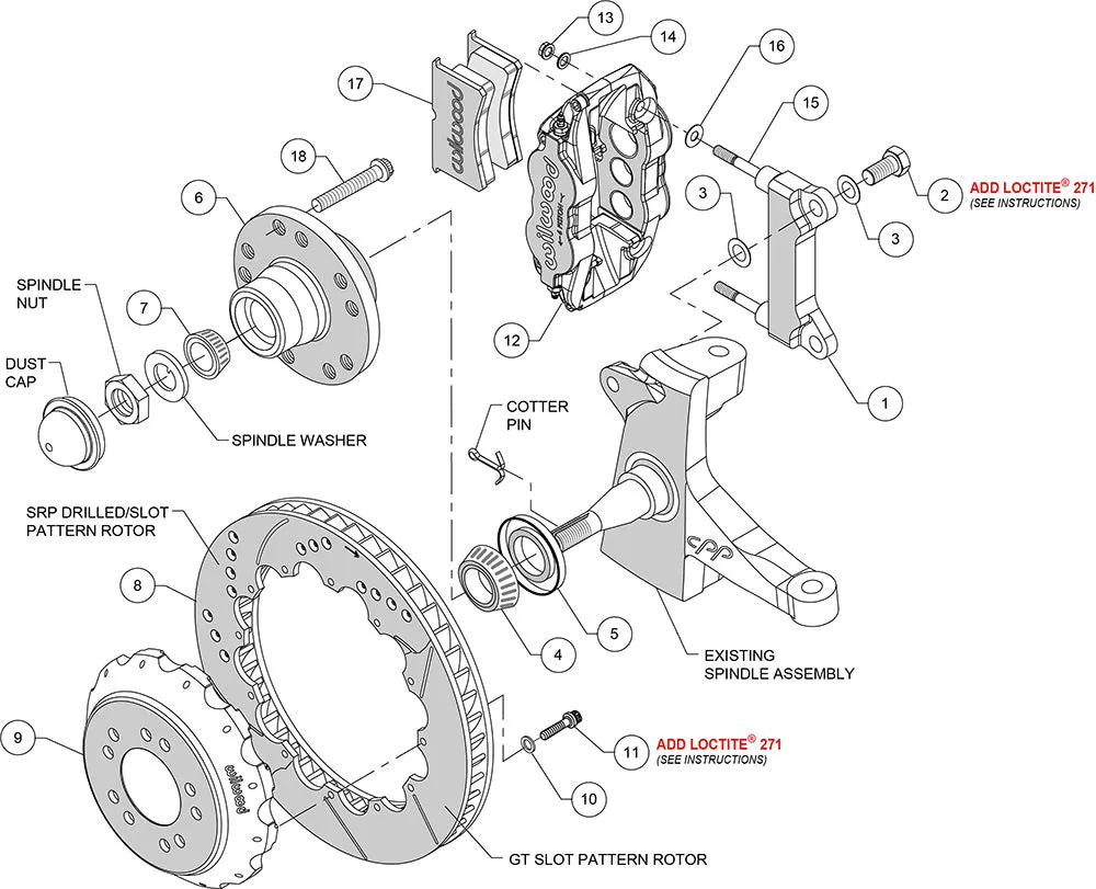 1963 - 1987 Chevrolet, GMC Forged Narrow Superlite 6R Big Brake Front Brake Kit (Hub) - 140-10775 product image