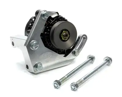 Power Master Pro Series Alternator Kit; Quick Change; Passenger Side Mount; Incl. Alternator PN[8162]; 1 Groove V Type Alternator Pulley PN[181]; Bracket PN[400]; Winters/Richmond Rear Ends;