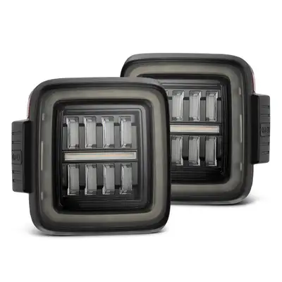AlphaRex 1823 Wrangler Nova Prismatic LED Tail Lights Alphablack Pair