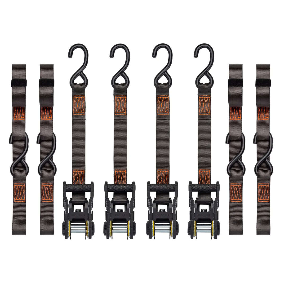 14ft 3000lb Tactical Ratchet Tie Down 4 pk Orange product image