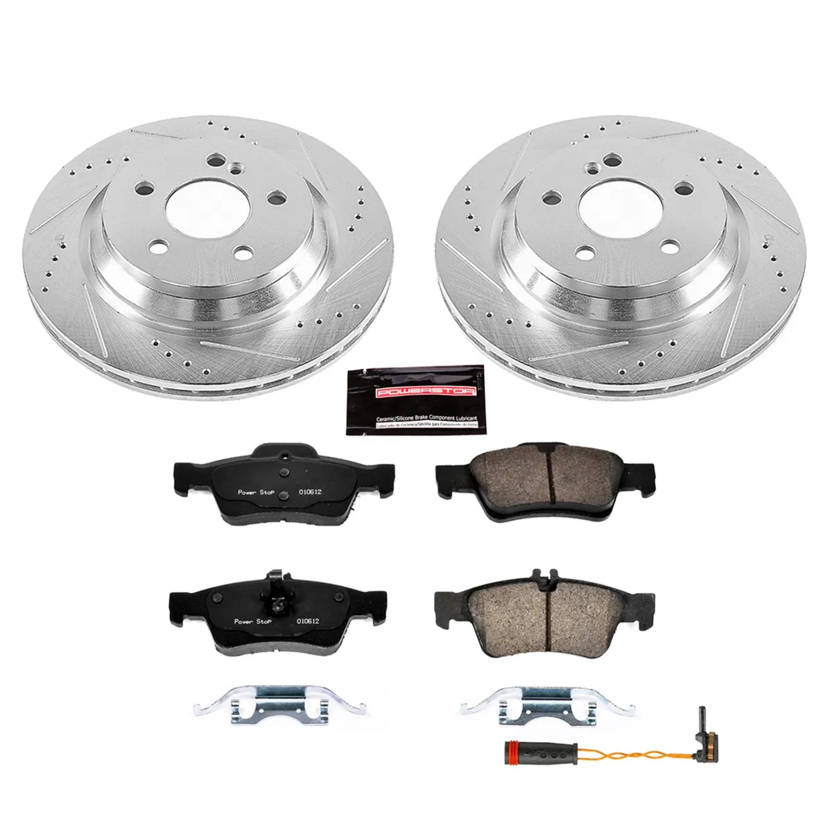 Z23 Evolution Sport Upgrade Kit: Drilled/Slotted Rotors; Carbon-Fiber Ceramic Pads W/Hardware; Pad Sensors product image
