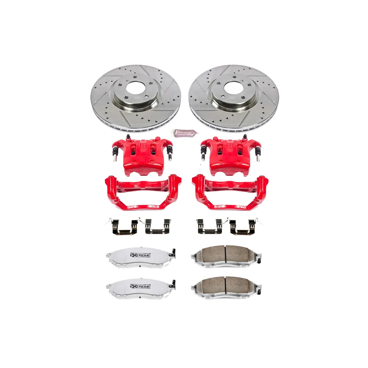 Z26 Street Warrior Upgrade Kit: Drilled/Slotted Rotors; Carbon-Fiber Ceramic Pads; Powder Coated Calipers product image