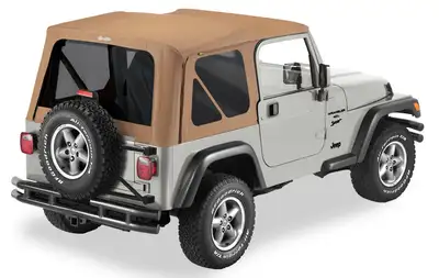 Bestop Spice Replace-a-Top Replace-a-Top Fabric-only Soft Top Jeep 97-02 Wrangler; No door skins included; Tinted side and rear windows
