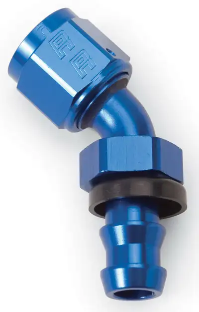 Edelbrock Russell Twist Lok 45deg Dash6 Blue