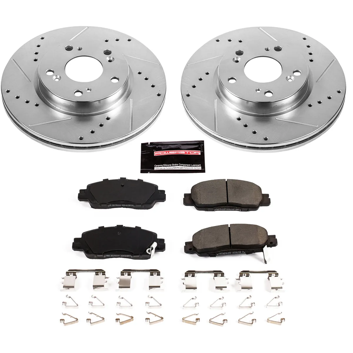 Z23 Evolution Sport Upgrade Kit: Drilled/Slotted Rotors; Carbon-Fiber Ceramic Pads W/Hardware product image