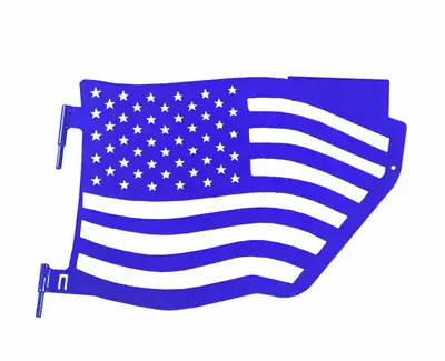 Steinjager Steinjäger Doors Wrangler JK 2007-2018 Trail, American Flag Design Rear Southwest Blue