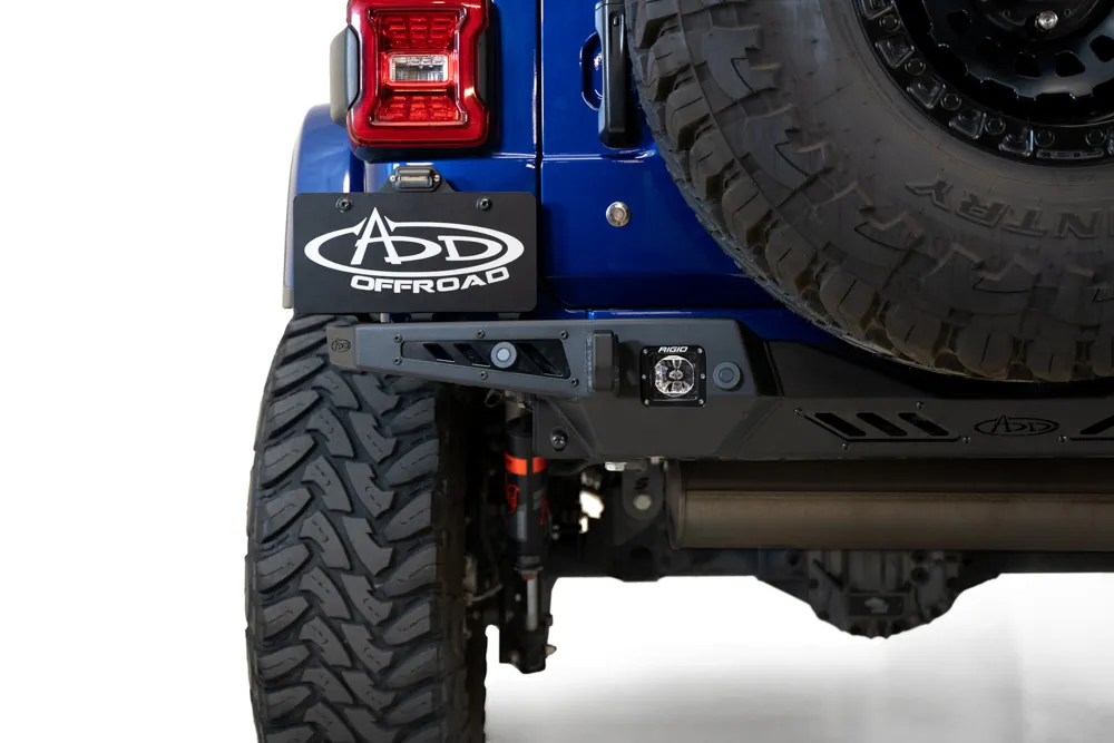 18c Wrangler Stealth Fighter Rear Bumper W/D Ring Mounts & Mounts For 2 Cube Lights Black product image