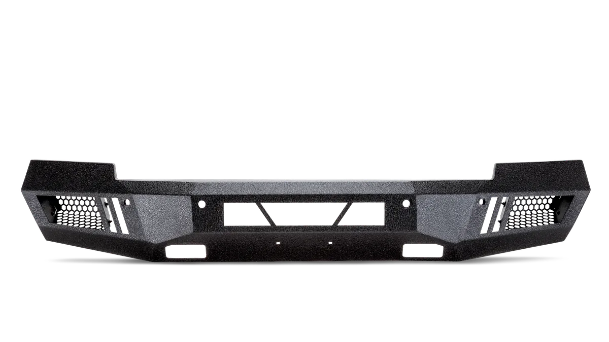 ECO-Series Front Bumper; 1/8 in. Steel Plate; Non Winch; 20 in. Dual Row/4 Cube Style LED Light Mount; Black; Steel; product image