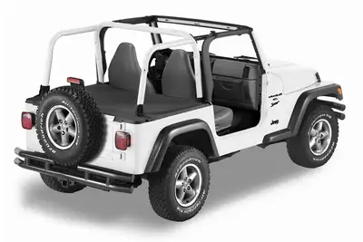 Bestop Cargo Deck Covers For Jeep 2003-2006 Wrangler TJ Standard Factory Soft top Removed No Belt Rail Channels Black Diamond Bestop