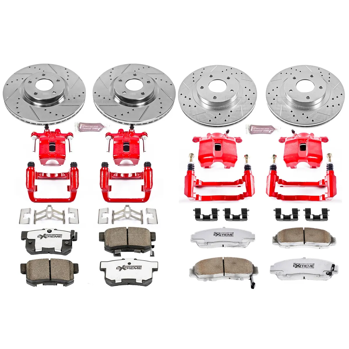 Z26 Street Warrior Upgrade Kit: Drilled/Slotted Rotors; Carbon-Fiber Ceramic Pads; Powder Coated Calipers product image