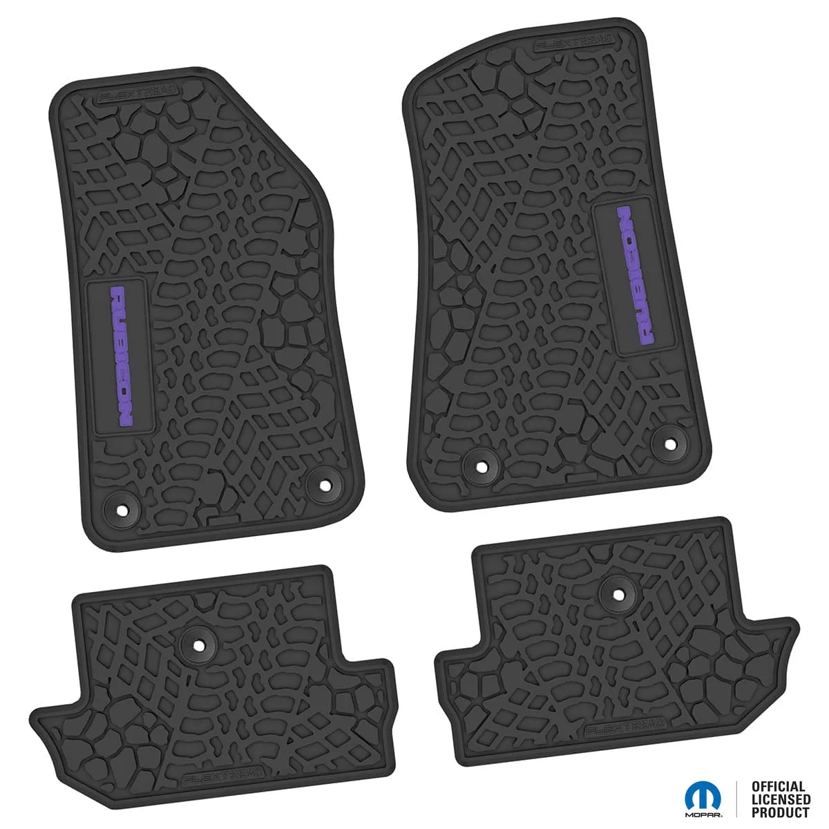 18-24 Jeep JL 2 Dr Front and RearTire Tread/Scorched Earth Scene w/ Rubicon Insert - Black w/ Light Blue Insert product image