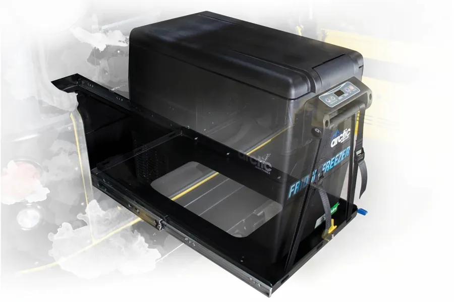Overland Vehicle Systems Overland Refrigerator Tray - Small Size, with Slide and Tilt Overland Vehicle Systems
