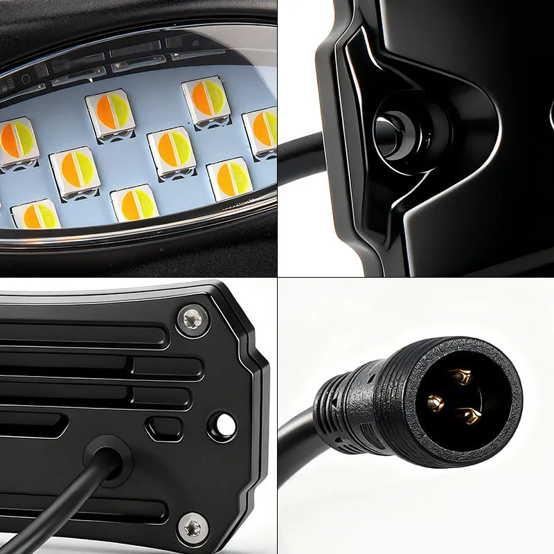 High-Bright Waterproof LED Rock Lights Kit White & Amber Switchback product image