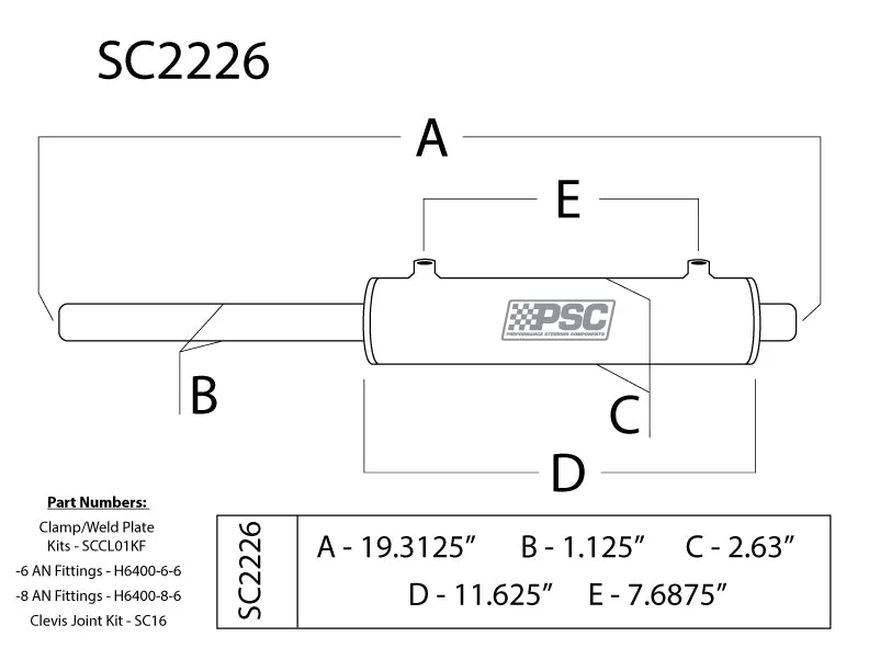 Double Ended Xd Steering Cylinder Kit For Full Hydraulic Steering Systems product image