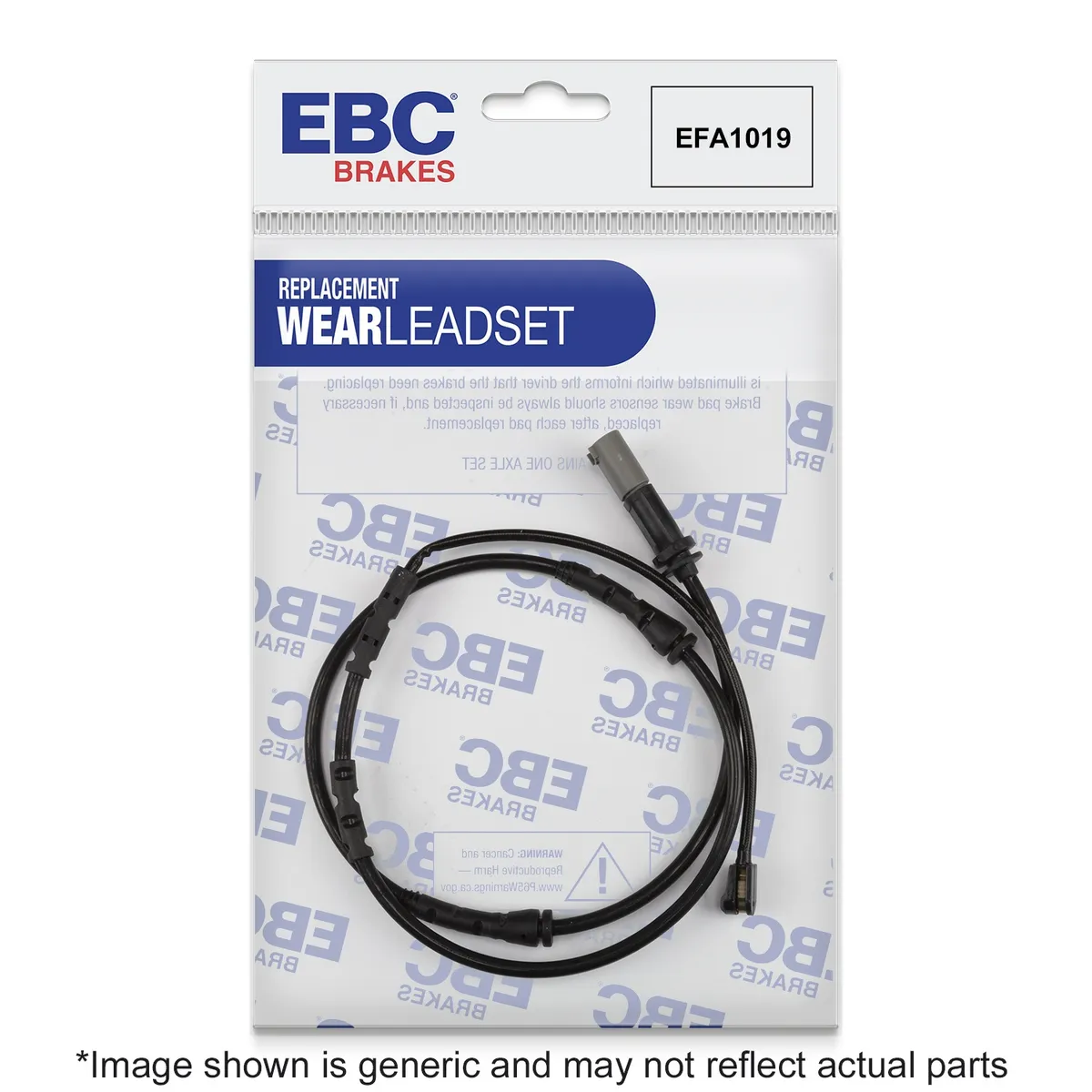 EBC Brakes Brake Wear Lead Sensor Kit; For FMSI Pad No. D737/D1135; Vented; 5 Bolt Holes; 298/318mm Dia.; 67/67.2mm Height; 24/28mm Thick; 98mm Center Hole Dia.;