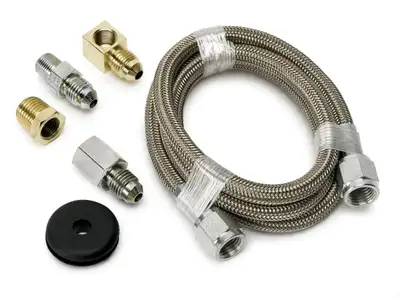 AutoMeter Autometer 3227 Line, Braided Stainless Steel, #4 Dia., 3ft. Length, -4an And 1/8 Nptf Fittings
