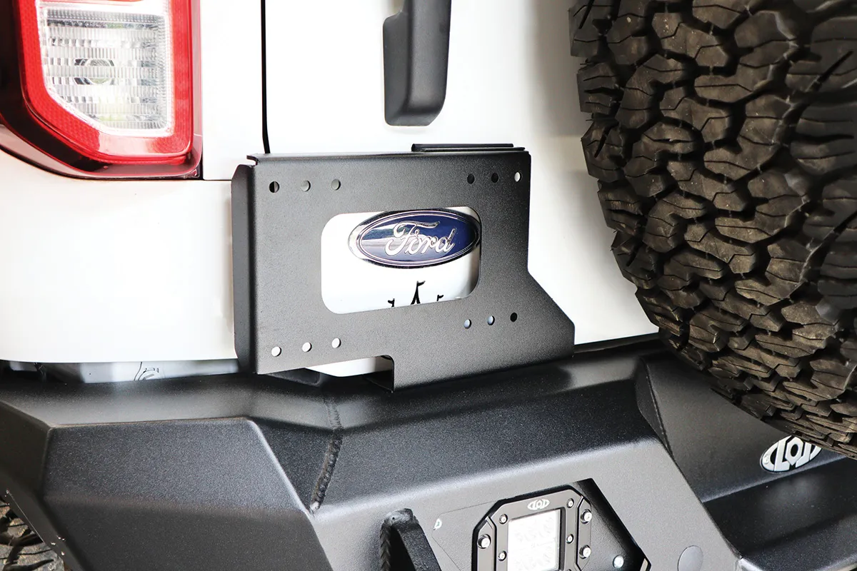 2021+ Bronco Rear License Plate Door Mount (Black Powder Coated) product image
