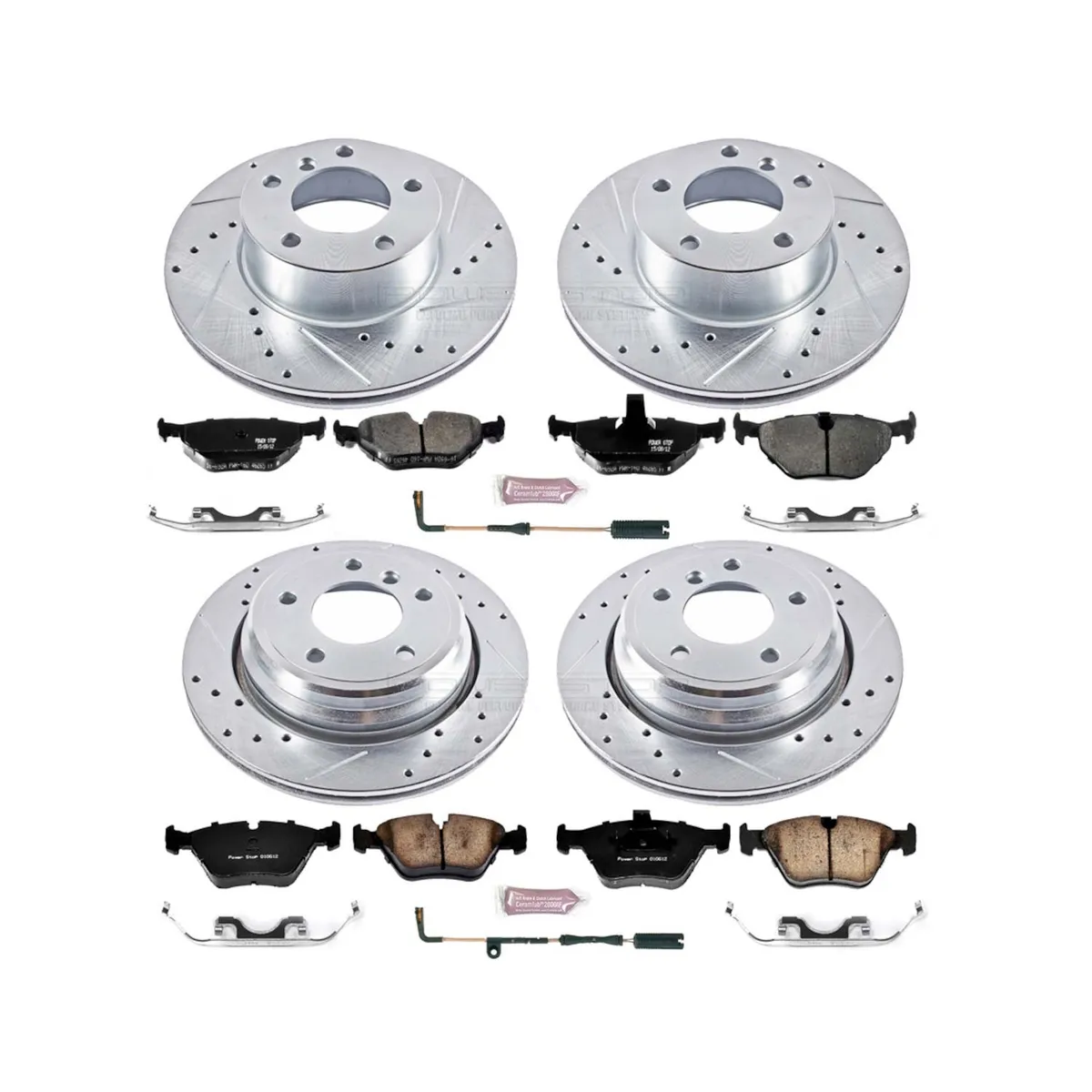Z23 Evolution Sport Upgrade Kit: Drilled/Slotted Rotors; Carbon-Fiber Ceramic Pads W/Hardware; Pad Sensors product image