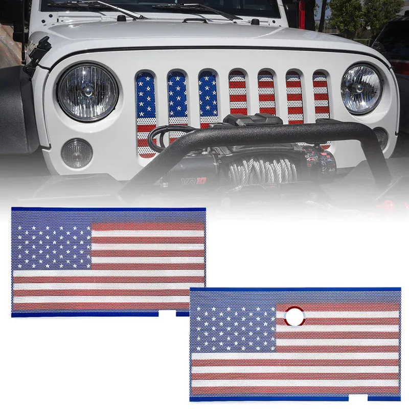 Jeep Grille Insert with American Flag For 2007-2018 Jeep Wrangler JK product image