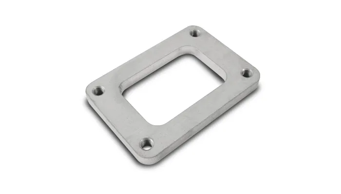 Turbo Inlet Flange; 69.9mm Bhcch; 112.75mm Bhccw; M10x1.5 Bhts; 95.9mm Overall h; 136.7mm Overall w; 0.5 In. Thickness; 60.5mm Port h; 87.5mm Port w; 304 Stainless Steel; product image