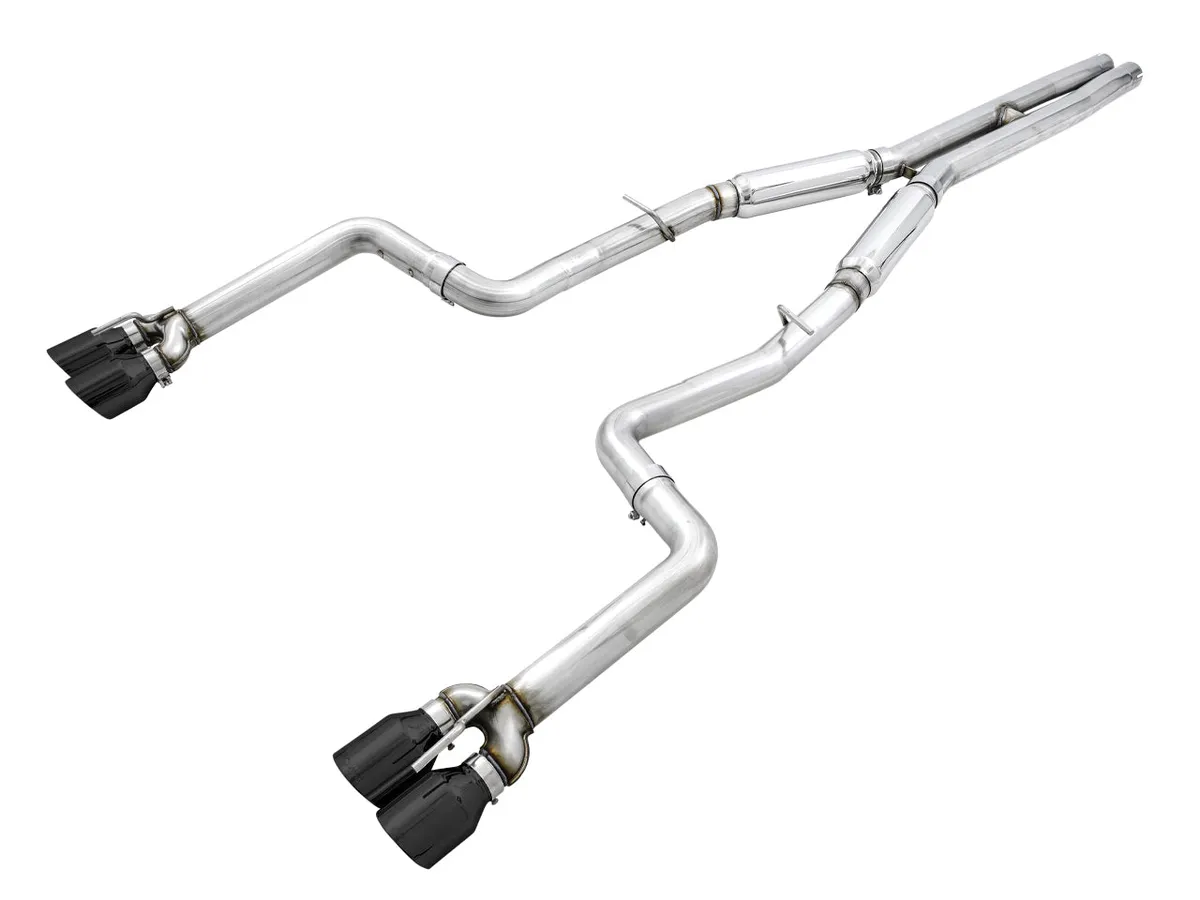 AWE Track Edition Exhaust for 15+ Challenger 6.4 / 6.2 SC - Chrome Silver Quad Tips product image