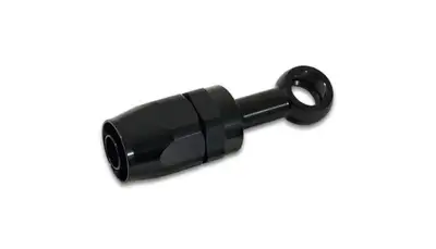 Vibrant Performance Banjo Hose End Fitting Assembly; -6AN Hose Size; M12 Or 7/16 in. Banjo Bolt Size; 6061 Aluminum; Black Anodized;
