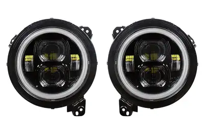 Quake LED Quake LED - Qte1039 - Jeep Jl/Jt 9 In. Headlights With Drl, Sequential Turns And RGB Accent