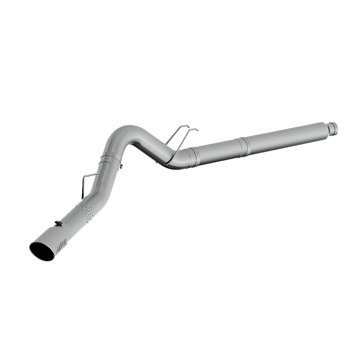 Armor Lite Filter Back Exhaust System; 5 in.; Incl. 3.5 To 5 in. Adapter/Extension Pipes/Over Axle Pipe/Tailpipe/Hardware/6 in. OD Tip; Single Side Exit; Aluminized; product image