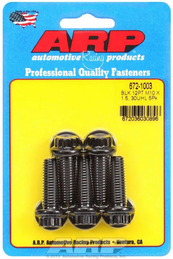 ARP Auto Racing M10 X 1.50 X 30 12PT Black Oxide Bolts