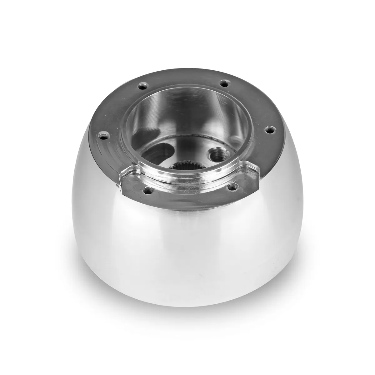Steering Wheel Hub Adapter; Fits w/67-94 GM; 6 Bolt; Vette 3 Spoke; Polished Billet Aluminum; product image