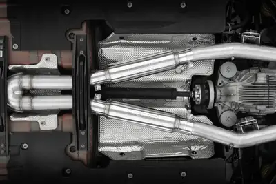MBRP Exhaust Armor Pro Cat Back Exhaust System; Fits w/Active Exhaust Valves; 3 in.; T304 Stainless Steel; Dual Rear; Street Profile; 5 in. Dual Carbon Fiber Tips;