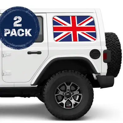 Under The Sun Inserts Union Jack State Flag Side Windows Printed Vinyl Decal