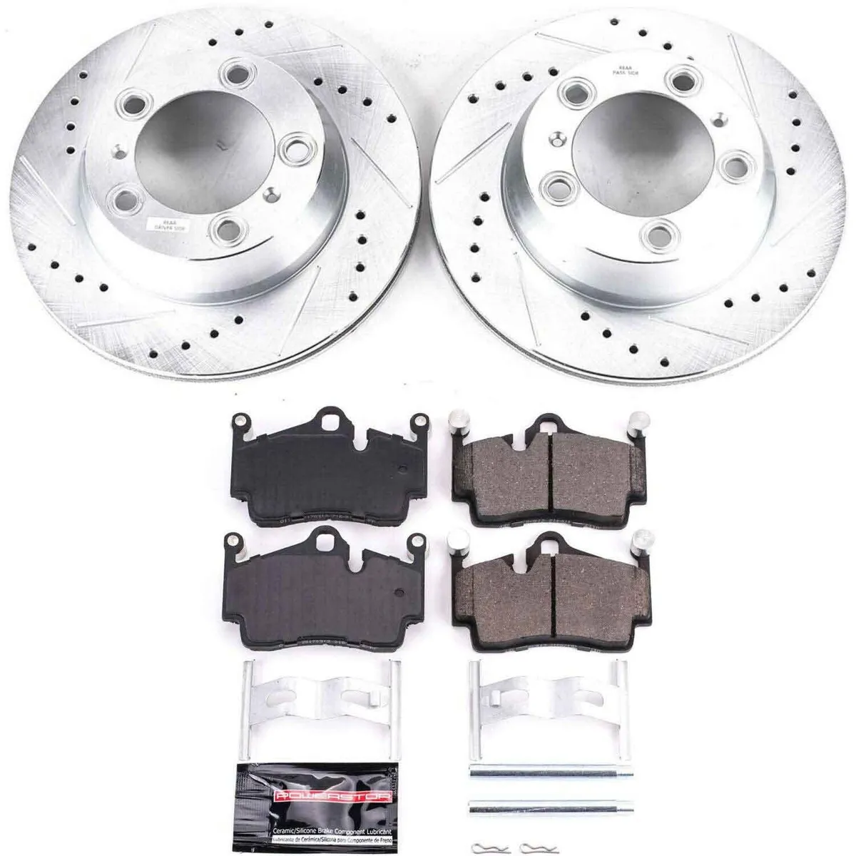 Z23 Evolution Sport Upgrade Kit: Drilled/Slotted Rotors; Carbon-Fiber Ceramic Pads W/Hardware; Pad Sensors product image