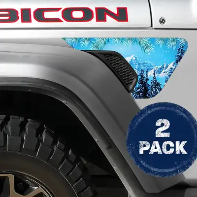 Under The Sun Inserts Winter Skyline 2pc Vinyl Fender Decal
