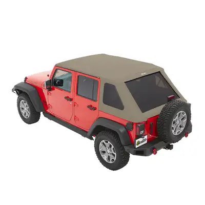 Bestop 0718 Wrangler Unlimited 4door; Includes Convertible Top Folding Frame Trektop nx Glide Beige Twill