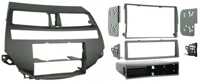 Metra Electronics TURBOKits; Radio Installation Kit; Incl. Instr./Hardwre/Snap-In ISO Mnt System;For Double/Two Single DIN;Recessed DIN Opening; w/Auto Climate Controls; Matte Black;