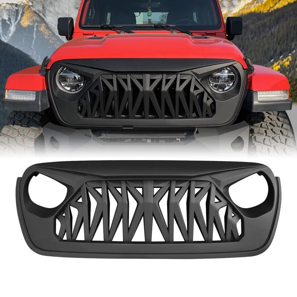 Shark Grille - Matte Black For 18+ Wrangler JL & Gladiator JT W/O Trailcam (ETA Late July) product image