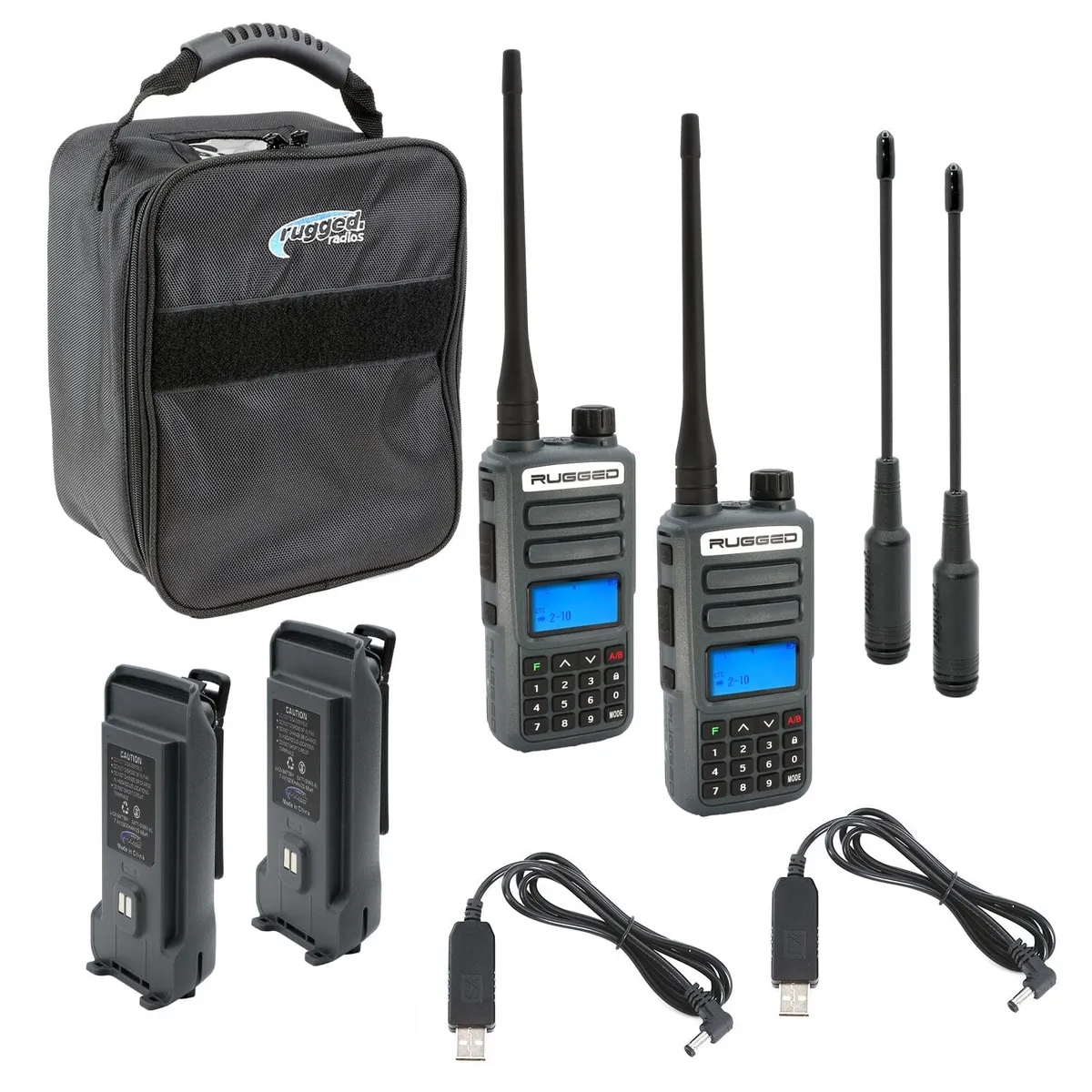 Rugged Radios Adventure Pack - Rugged Gmr2 Plus - Gmrs And Frs Two Way Handheld Radios w/ Accessories - Grey product image